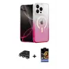 ieg™ iPhone 14 Pro Max Kılıf Eksen Minimal Özel Seri - Siyah Buffer Hayalet Cam Ekran Koruyucu + Raze Metal Kamera Lens - GS