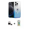 ieg™ iPhone 14 Pro Max Kılıf Eksen Minimal Özel Seri - Siyah Polymer Nano Ekran Koruyucu + Bilvis Titan Kamera Lens - DNMR