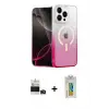 ieg™ iPhone 14 Pro Max Kılıf Eksen Minimal Özel Seri - Siyah Polymer Nano Ekran Koruyucu + Bilvis Titan Kamera Lens - DNMR