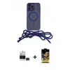 ieg™ iPhone 14 Pro Max Kılıf Eksen Özel Seri - Siyah Buffer Cam Ekran Koruyucu + Bilvis Titan Kamera Lens - DNMR