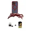 ieg™ iPhone 14 Pro Max Kılıf Eksen Özel Seri - Siyah Buffer Cam Ekran Koruyucu + Bilvis Titan Kamera Lens - GD