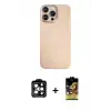 ieg™ iPhone 14 Pro Max Kılıf Eksen Prime - Siyah Buffer Cam Ekran Koruyucu + PVD Metal Kamera Lens - TU