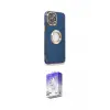 ieg™ iPhone 14 Pro Max Kılıf İz Form Serisi - Siyah Bilvis 5in1 3D Magic Cam Ekran Koruyucu