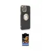 ieg™ iPhone 14 Pro Max Kılıf İz Form Serisi - Siyah Buffer Hayalet Cam Ekran Koruyucu