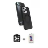 ieg™ iPhone 14 Pro Max Kılıf İz Işık Koleksiyonu - Siyah Joko 5D Cam + PVD Metal Kamera Lens - TU