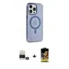 ieg™ iPhone 14 Pro Max Kılıf Kıvılcım Asil Özel Seri - Siyah Buffer Cam Ekran Koruyucu + Bilvis Titan Kamera Lens - GS