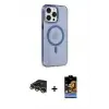 ieg™ iPhone 14 Pro Max Kılıf Kıvılcım Asil Özel Seri - Siyah Buffer Hayalet Cam Ekran Koruyucu + Raze Metal Kamera Lens - GD