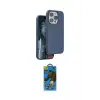 ieg™ iPhone 14 Pro Max Kılıf Kıvılcım Çizgi Serisi - Siyah 18D Cam Ekran Koruyucu