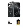 ieg™ iPhone 14 Pro Max Kılıf Kıvılcım Form Prime - Siyah Buffer Cam Ekran Koruyucu + Bilvis Titan Kamera Lens - SH