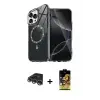 ieg™ iPhone 14 Pro Max Kılıf Kıvılcım Form Prime - Siyah Buffer Cam Ekran Koruyucu + Raze Metal Kamera Lens - GS