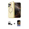 ieg™ iPhone 14 Pro Max Kılıf Kıvılcım Form Prime - Siyah Buffer Hayalet Cam Ekran Koruyucu + Bilvis Titan Kamera Lens - SH