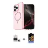 ieg™ iPhone 14 Pro Max Kılıf Kıvılcım Form Prime - Siyah Buffer Hayalet Cam Ekran Koruyucu + Bilvis Titan Kamera Lens - GD