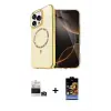 ieg™ iPhone 14 Pro Max Kılıf Kıvılcım Form Prime - Siyah Buffer Hayalet Cam Ekran Koruyucu + Bilvis Titan Kamera Lens - GD