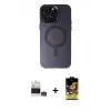 ieg™ iPhone 14 Pro Max Kılıf Kozmos Çizgi Prime - Siyah Buffer Cam Ekran Koruyucu + Bilvis Titan Kamera Lens - GS