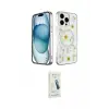 ieg™ iPhone 14 Pro Max Kılıf Kozmos Doku - Şeffaf Pasifik Cam Ekran Koruyucu