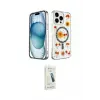ieg™ iPhone 14 Pro Max Kılıf Kozmos Doku - Şeffaf Pasifik Cam Ekran Koruyucu