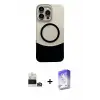ieg™ iPhone 14 Pro Max Kılıf Kozmos Form Özel Seri - Siyah Bilvis 5in1 3D Magic Cam Ekran Koruyucu + Bilvis Titan Kamera Lens - GD
