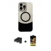 ieg™ iPhone 14 Pro Max Kılıf Kozmos Form Özel Seri - Siyah Buffer Cam Ekran Koruyucu + Raze Metal Kamera Lens - GS