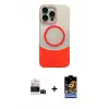 ieg™ iPhone 14 Pro Max Kılıf Kozmos Form Özel Seri - Siyah Buffer Hayalet Cam Ekran Koruyucu + Bilvis Titan Kamera Lens - SH