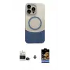 ieg™ iPhone 14 Pro Max Kılıf Kozmos Form Özel Seri - Siyah Buffer Hayalet Cam Ekran Koruyucu + Bilvis Titan Kamera Lens - SH