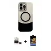 ieg™ iPhone 14 Pro Max Kılıf Kozmos Form Özel Seri - Siyah Buffer Hayalet Cam Ekran Koruyucu + Bilvis Titan Kamera Lens - GD