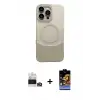 ieg™ iPhone 14 Pro Max Kılıf Kozmos Form Özel Seri - Siyah Buffer Hayalet Cam Ekran Koruyucu + Bilvis Titan Kamera Lens - GD