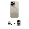 ieg™ iPhone 14 Pro Max Kılıf Kozmos Form Özel Seri - Siyah Buffer Hayalet Cam Ekran Koruyucu + Bilvis Titan Kamera Lens - SH