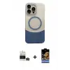 ieg™ iPhone 14 Pro Max Kılıf Kozmos Form Özel Seri - Siyah Buffer Hayalet Cam Ekran Koruyucu + Bilvis Titan Kamera Lens - GD