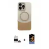 ieg™ iPhone 14 Pro Max Kılıf Kozmos Form Özel Seri - Siyah Buffer Hayalet Cam Ekran Koruyucu + Bilvis Titan Kamera Lens - GD