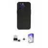 ieg™ iPhone 14 Pro Max Kılıf Kozmos Yansıma Özel Seri - Siyah Bilvis 5in1 3D Magic Cam Ekran Koruyucu + Bilvis Titan Kamera Lens - GD
