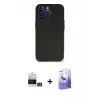 ieg™ iPhone 14 Pro Max Kılıf Kozmos Yansıma Özel Seri - Siyah Bilvis 5in1 5D Magic Hayalet Cam Ekran Koruyucu + Bilvis Titan Kamera Lens - GS