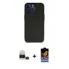 ieg™ iPhone 14 Pro Max Kılıf Kozmos Yansıma Özel Seri - Siyah Buffer Hayalet Cam Ekran Koruyucu + Bilvis Titan Kamera Lens - SH