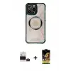 ieg™ iPhone 14 Pro Max Kılıf Kutup Modern - Siyah Buffer Cam Ekran Koruyucu + Bilvis Titan Kamera Lens - DNMR