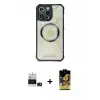 ieg™ iPhone 14 Pro Max Kılıf Kutup Modern - Siyah Buffer Cam Ekran Koruyucu + Bilvis Titan Kamera Lens - DNMR