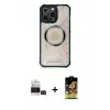 ieg™ iPhone 14 Pro Max Kılıf Kutup Modern - Siyah Buffer Cam Ekran Koruyucu + Bilvis Titan Kamera Lens - SH