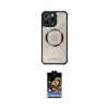 ieg™ iPhone 14 Pro Max Kılıf Kutup Modern - Siyah Buffer Hayalet Cam Ekran Koruyucu