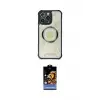ieg™ iPhone 14 Pro Max Kılıf Kutup Modern - Siyah Buffer Hayalet Cam Ekran Koruyucu