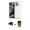 ieg™ iPhone 14 Pro Max Kılıf Nova Asil Prime - Siyah Buffer Cam Ekran Koruyucu + Raze Metal Kamera Lens - GD
