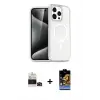 ieg™ iPhone 14 Pro Max Kılıf Nova Asil Prime - Siyah Buffer Hayalet Cam Ekran Koruyucu + Bilvis Titan Kamera Lens - SH