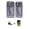 ieg™ iPhone 14 Pro Max Kılıf Nova Doku Koleksiyonu - Siyah Buffer Cam Ekran Koruyucu + Bilvis Titan Kamera Lens - DNMR