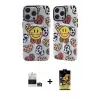 ieg™ iPhone 14 Pro Max Kılıf Nova Doku Koleksiyonu - Siyah Buffer Cam Ekran Koruyucu + Bilvis Titan Kamera Lens - GD