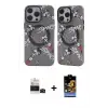 ieg™ iPhone 14 Pro Max Kılıf Nova Doku Koleksiyonu - Siyah Buffer Hayalet Cam Ekran Koruyucu + Bilvis Titan Kamera Lens - SH