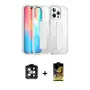 ieg™ iPhone 14 Pro Max Kılıf Nova Işık Koleksiyonu - Siyah Buffer Cam Ekran Koruyucu + PVD Metal Kamera Lens - TU
