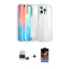 ieg™ iPhone 14 Pro Max Kılıf Nova Işık Koleksiyonu - Siyah Buffer Hayalet Cam Ekran Koruyucu + Bilvis Titan Kamera Lens - GS