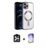 ieg™ iPhone 14 Pro Max Kılıf Nova Işık Özel Seri - Siyah Bilvis 5in1 3D Magic Cam Ekran Koruyucu + PVD Metal Kamera Lens - TU