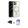 ieg™ iPhone 14 Pro Max Kılıf Nova Işık Özel Seri - Siyah Bilvis 5in1 3D Magic Cam Ekran Koruyucu + Raze Metal Kamera Lens - GD