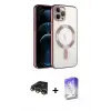 ieg™ iPhone 14 Pro Max Kılıf Nova Işık Özel Seri - Siyah Bilvis 5in1 3D Magic Cam Ekran Koruyucu + Raze Metal Kamera Lens - GD