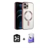 ieg™ iPhone 14 Pro Max Kılıf Nova Işık Özel Seri - Siyah Bilvis 5in1 5D Magic Hayalet Cam Ekran Koruyucu + PVD Metal Kamera Lens - TU
