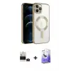 ieg™ iPhone 14 Pro Max Kılıf Nova Işık Özel Seri - Siyah Bilvis 5in1 5D Magic Hayalet Cam Ekran Koruyucu + Bilvis Titan Kamera Lens - DNMR