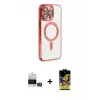 ieg™ iPhone 14 Pro Max Kılıf Nova Işık Özel Seri - Siyah Buffer Cam Ekran Koruyucu + Bilvis Titan Kamera Lens - GS